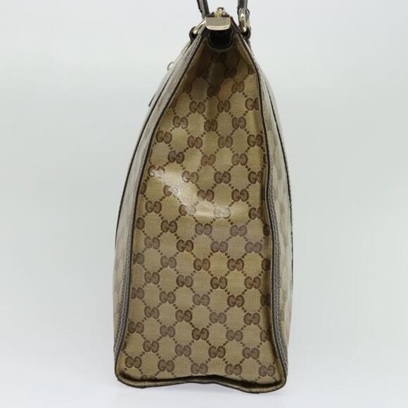 GUCCI GG Crystal Tote Bag Coated Canvas Beige Gold - Picture 5 of 12